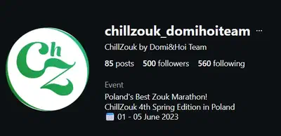 ChillZouk on Instagram, 500 followers.
